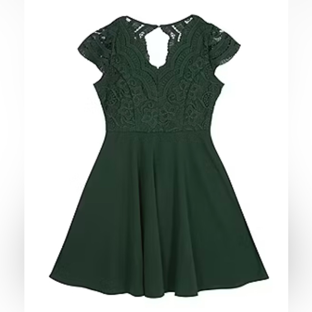Rare Editions Girls size 12 Lace Bodice Skater Dress- great as a holiday dress